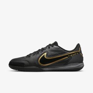 Nike Tiempo Legend 9 Academy IC Indoor-Court Kopačky Damske Čierne Tmavo Siva Metal Zlate Čierne | NK042RXB