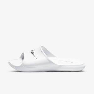 Nike Victori One Shower Slapky Panske Biele Čierne | NK206LWX