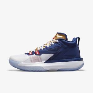 Nike Zion 1 Basketbalove Tenisky Panske Modre Biele Metal Zlate Červené | NK905SVI